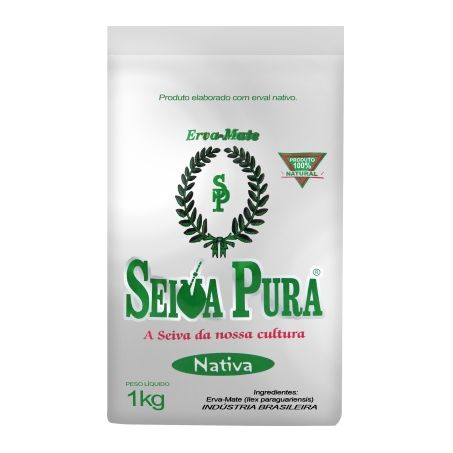 Erva mate seiva pura nativa à vácuo 1kg