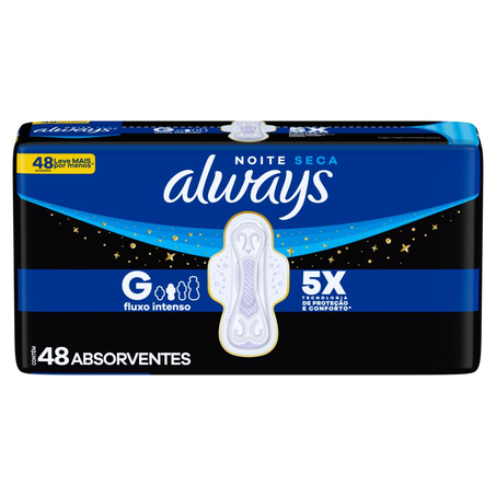 Absorvente Always Com 48 Unidades - Com Abas