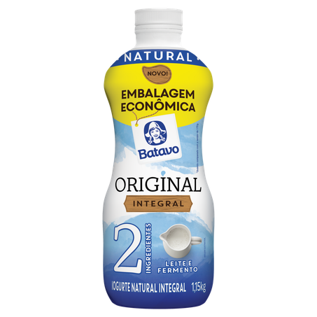 Iogurte Integral Natural Batavo Original Garrafa 1150g Embalagem Econômica