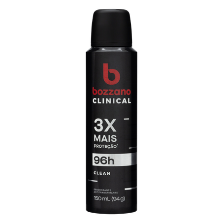 Desodorante Antitranspirante Aerossol Bozzano Clean Frasco Spray 150ml
