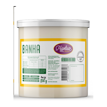 FRIGOLASTE BANHA BALDE 850 G                      