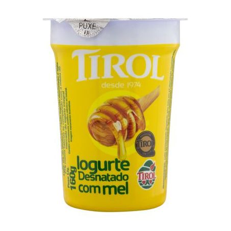 Iogurte Natural Desnatado Tirol Mel Embalagem 160G