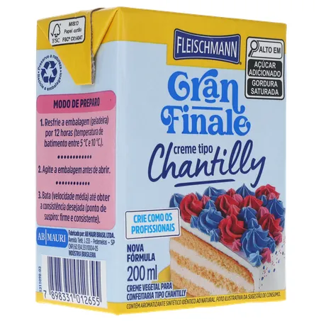 Creme Chantilly Fleischmann Gran Finale 200ml 360-32