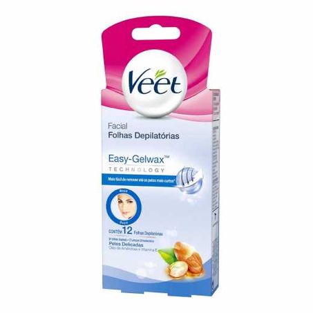 FOLHA DEPILATORIA VEET FACIAL PELE DELICADA C/12 UN