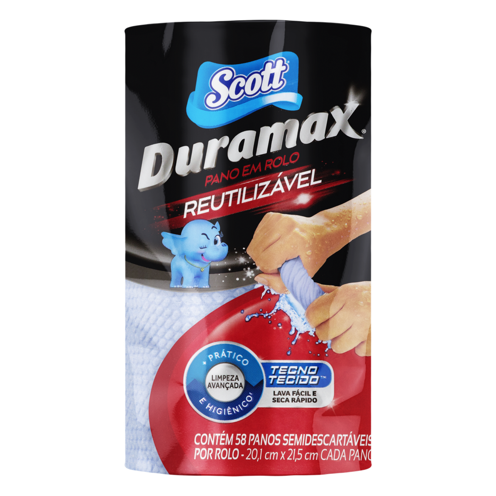 PANO REUTILIZÁVEL EM ROLO AZUL SCOTT DURAMAX 58 Unidades