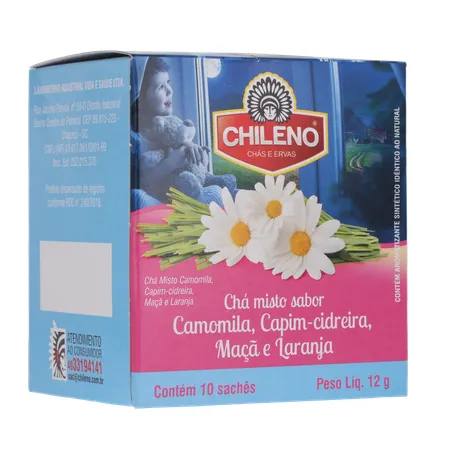 Chá Misto Chileno Camomila, Capim-Cidreira, Maçã e Laranja Sachê 1.2gr - Caixa com 10un - 12gr 360-15
