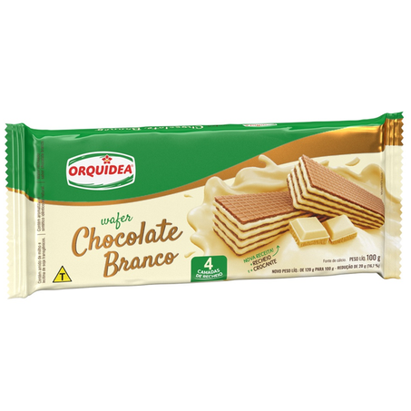 WAFER ORQUIDEA CHOCOLATE BRANCO 100G