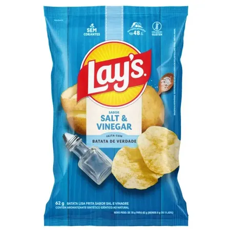Batata Elma Chips 62g Lisa Lays Salt e Vinegar