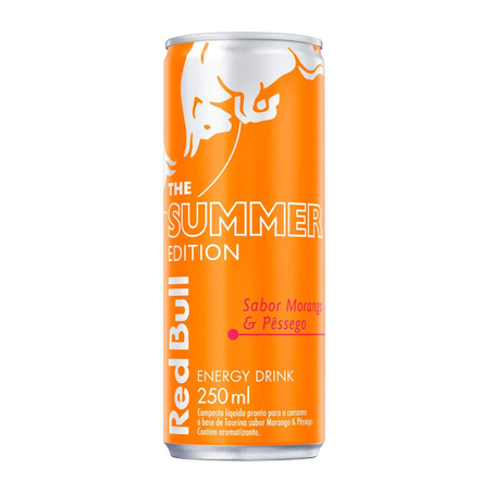 Energético red bull 250ml morango e pessego