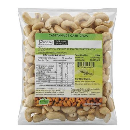 CASTANHA DE CAJU CRUA 250G