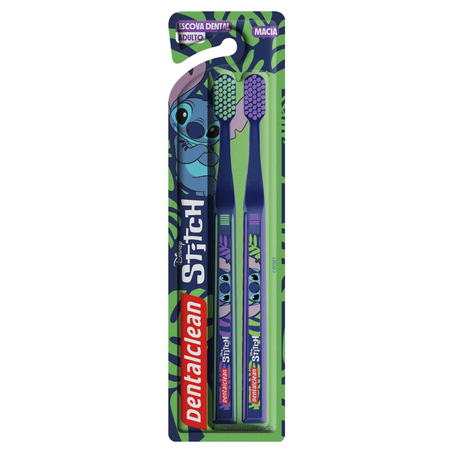 Escova Dental Dentalclean Stitch - Macia - Com 2 Unidades