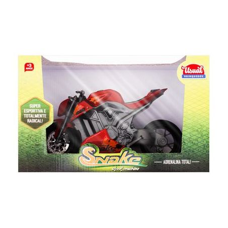Moto de Brinquedo Vermelha Snake Street Machine Usual Brinquedos