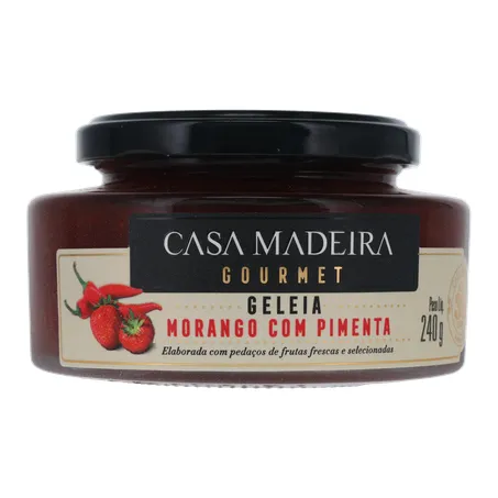 Geleia de Morango com Pimenta Casa Madeira Gourmet Pote de Vidro 240gr 360-35