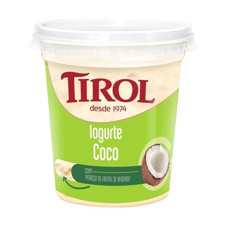 IOGURTE TIROL COM PEDACOS DE FRUTAS COCO POTE 500G