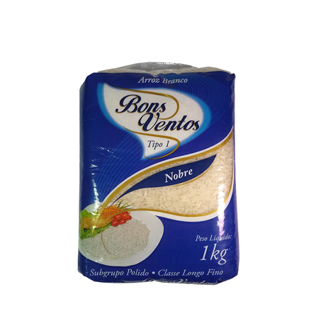 Arroz bons ventos 1kg branco