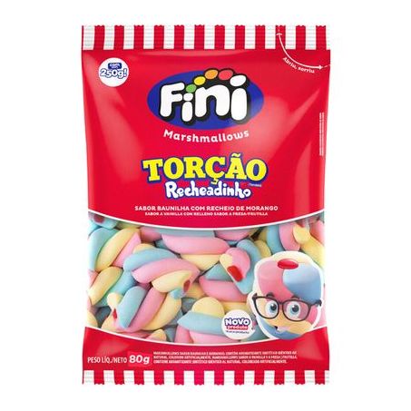 Marshmallow fini torcao recheado color 80g