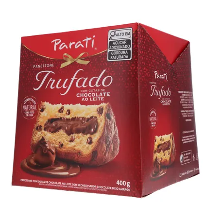 Panettone Parati Trufado com Gotas de Chocolate Ao Leite Caixa 400gr 360-3