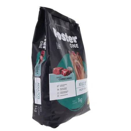 ALIMENTO PARA CÃO FOSTER ONE RAÇAS PEQUENAS CARNE E ARROZ PACOTE 1KG 360-30