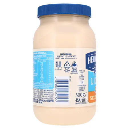 MAIONESE HELLMANN'S LIGHT POTE 500G 360-28