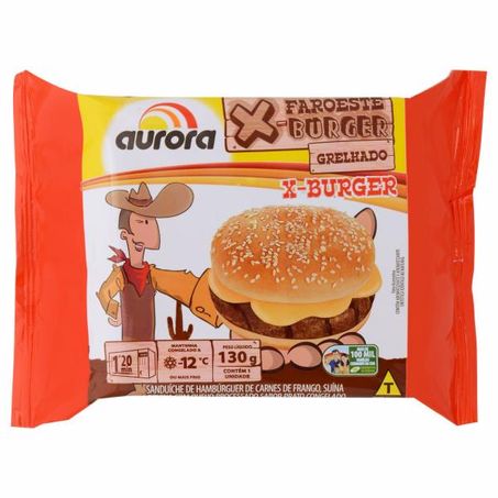 SANDUÍCHE CONGELADO X-BURGER FAROESTE AURORA