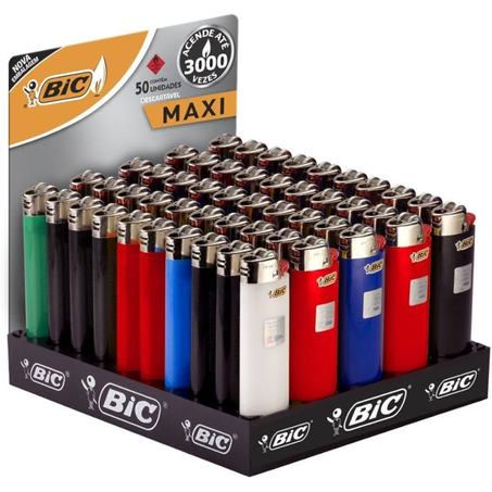 Isqueiro bic maxi pcc/50un (bandeja)