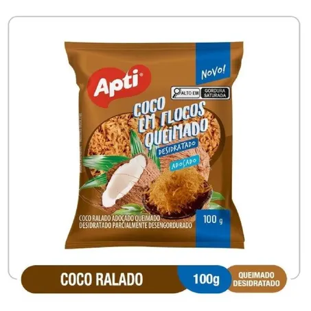 Coco flocos apti 100gr queimado adoçado