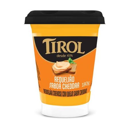 Requeijao cremoso tirol 180g com queijo cheddar