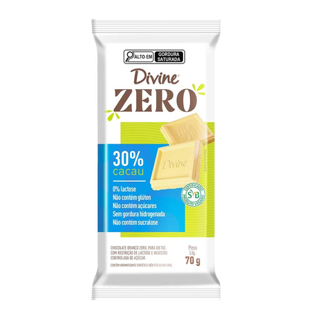 CHOCOLATE DIVINE BRANCO ZERO VEGANO 70G