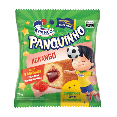 Bolinho Panco Panquinho Baunilha E Morango Embalagem 70G