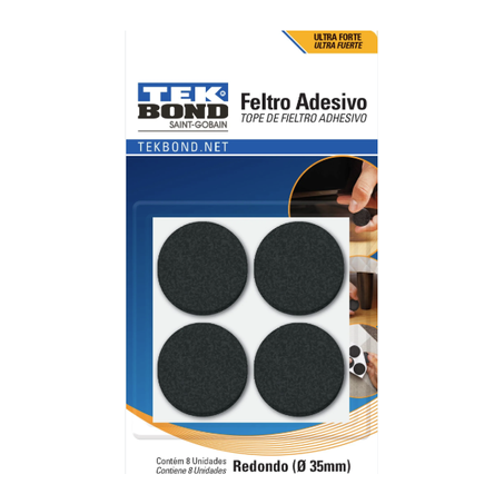 FELTRO ADES.TEKBOND C/8 RED.PRETO 35MM