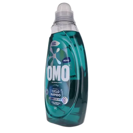 Lava Roupas Líquido Omo Ciclo Rápido Ação Total 1,4l 360-4