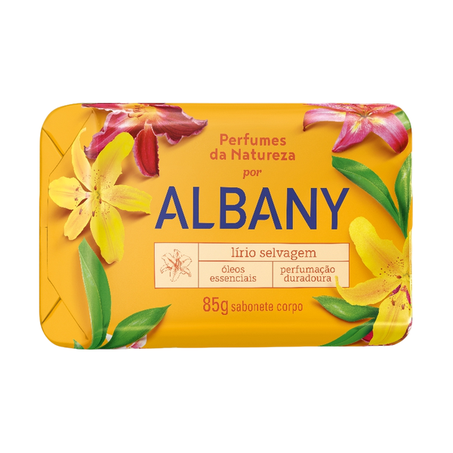 Sabonete Barra Albany Perfumes da Natureza Lírio Selvagem 85g