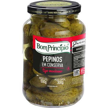 PEPINOS MEXICANO PICANTE 300 G - BOM PRINCIPIO