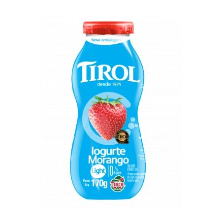 IOGURTE TIROL 180G MORANGO.LIGH.GARRAFA