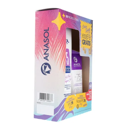 KIT PROTETOR SOLAR ANASOL FPS 75 200G + GRÁTIS PROTETOR SOLAR FACIAL FPS 75 60G 360-30