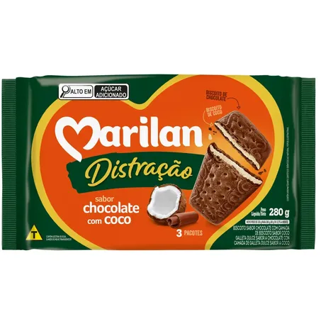 BISCOITO MARILAN DISTRACAO 280G CHOCOLATE.COCO