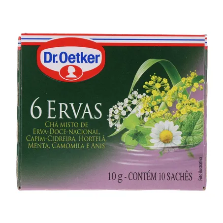 Cha Dr Oetker 6 Ervas C/10 Sachês