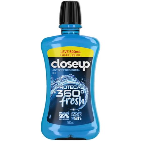 Enxaguante bucal closeup ice leve 500ml pague 350ml