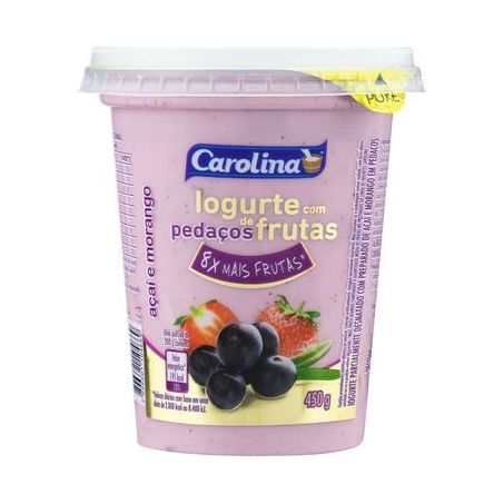IOGURTE CAROLINA PEDAÇOS AÇAÍ/MORANGO 100G