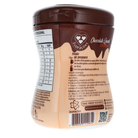 Achocolatado Pó Chocolate Quente 3 Corações Pt 180g 360-19