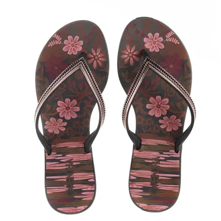 Chinelo Grendene At388 37 Gendha Mais Açaí Preto Flor