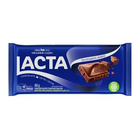Chocolate Lacta Ao Leite Pacote 80g 