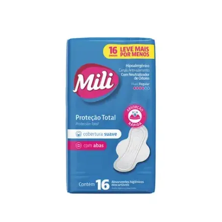 ABSORVENTE MILI FLUXO BAIXO SUAVE 16UN 1050