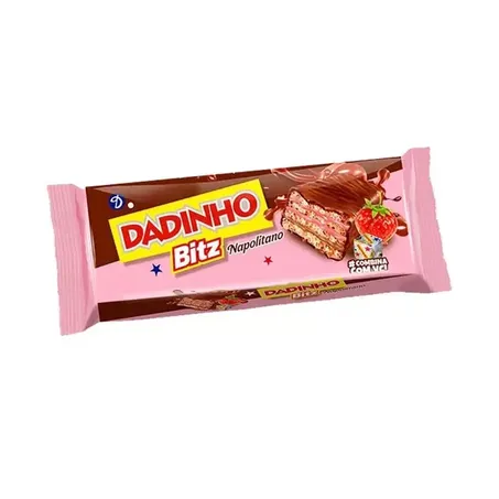 Chocolate Wafer Dadinho Bitz Napolitano 105g 
 