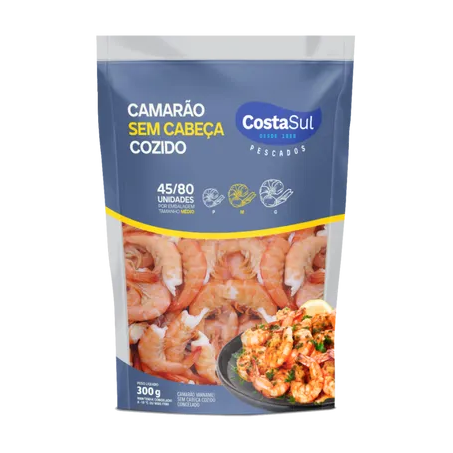 Camarao Costa Sul 4580 300g Descascado Cozido