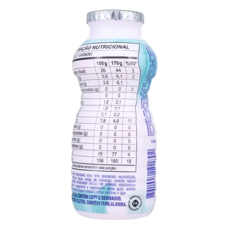 Bebida Láctea Fermentada Batavo Pense Zero Morango 170g 360-23