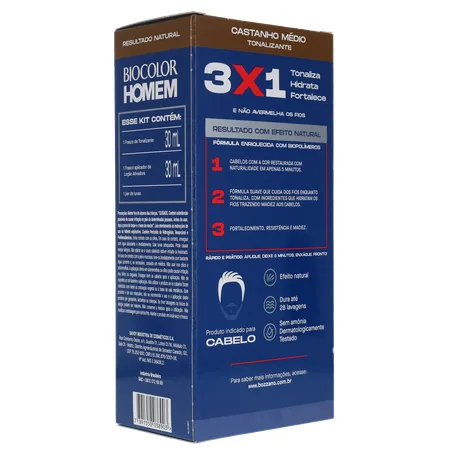 Coloração Biocolor Homem Bozzano Castanho Médio 360-14