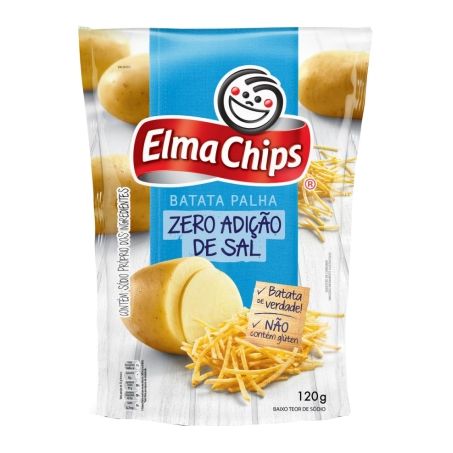BATATA PALHA ELMA CHIPS ZERO SAL 120G