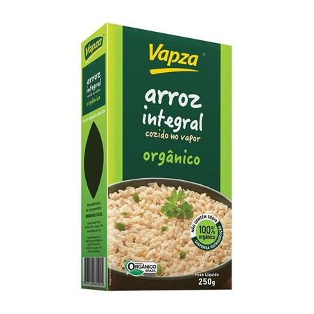 Arroz Integral Vapza Orgânico Cozido A Vapor Caixa 250G