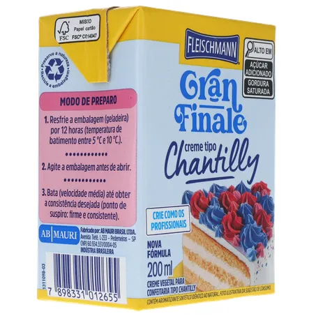 Creme Chantilly Fleischmann Gran Finale 200ml 360-31